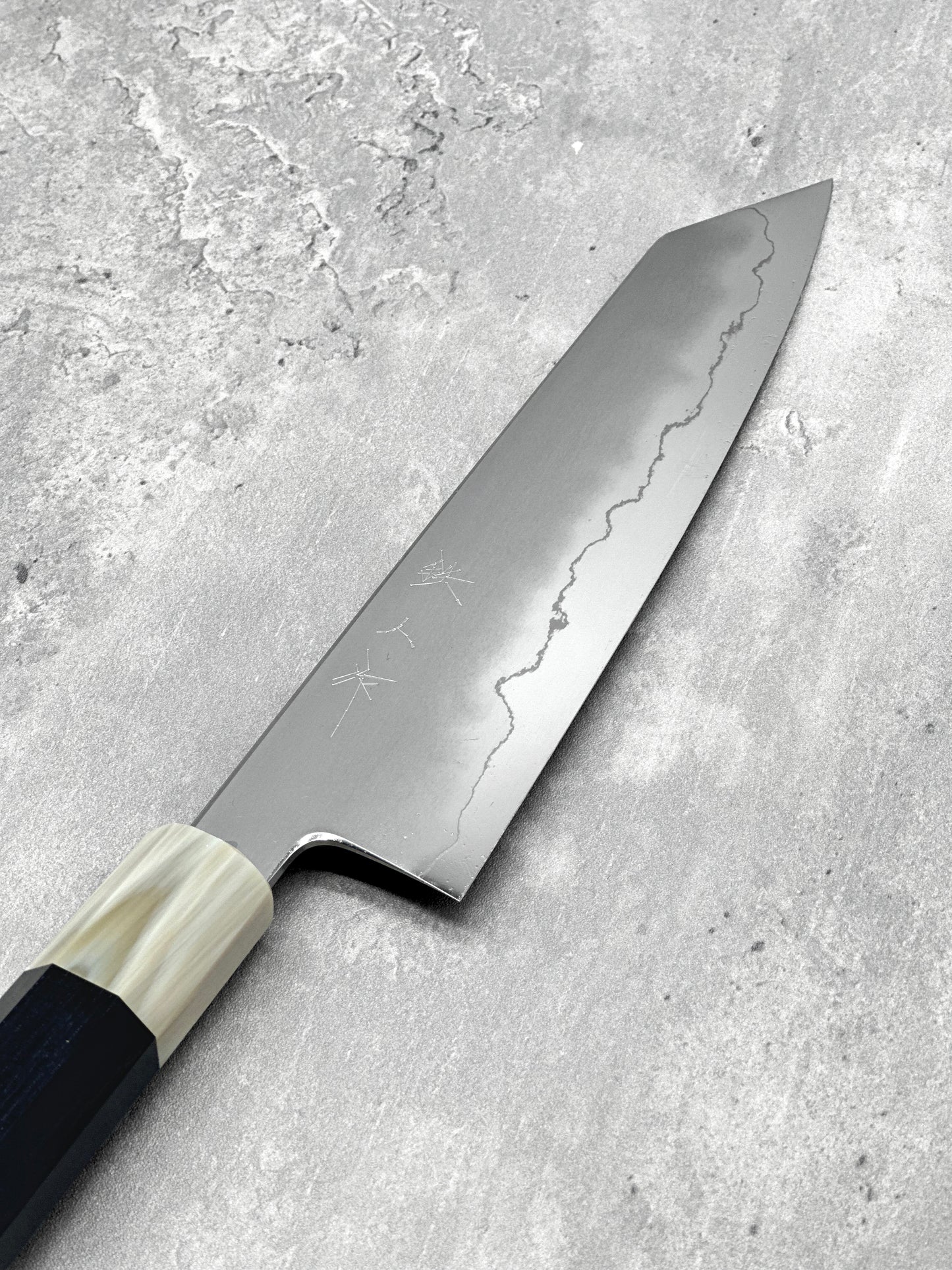 tetsujin myojin toru tamura ebony white horn Ginsan 3 masaru knives Malaysia japanese knives 210m kiritsuke Gyuto