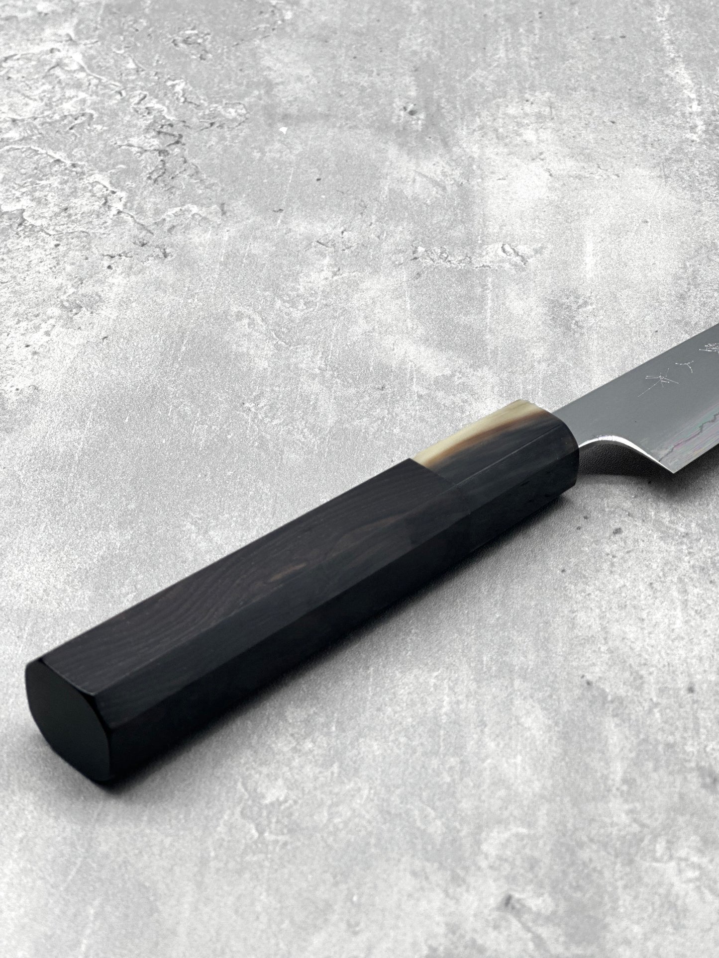 Tetsujin Ginsan 3 myojin masaru knives Malaysia petty 165mm japanese Malaysia ebony white horn toru