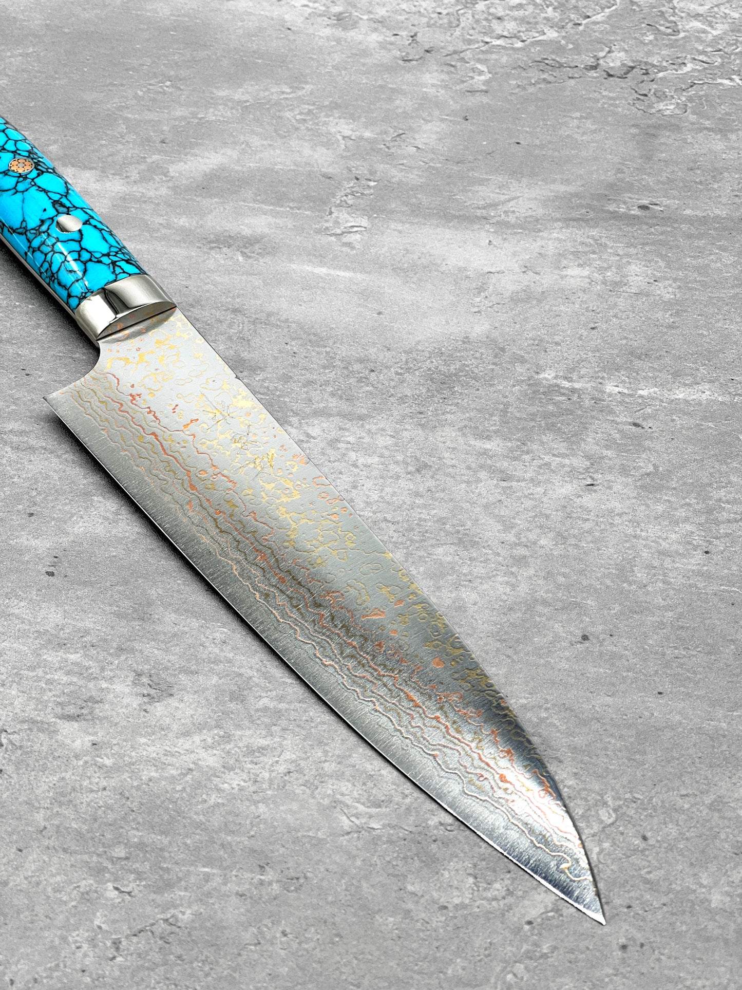 masaru knives Malaysia takes saki Japanese knife Malaysia kitchen tools gyuto Damascus rainbow 210mm turquoise gem special edition vg10 stainless steel