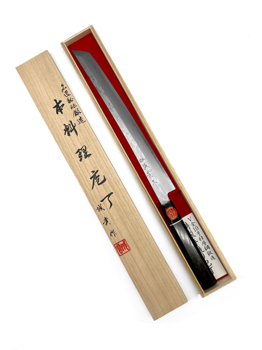 Shigeki Tanaka VG-10 Damascus 300MM Sakimaru with Ebony Handle