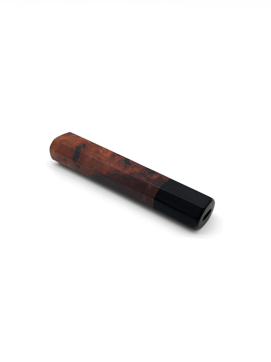WA Handle - Red Brown Burl with Ebony Ferrule