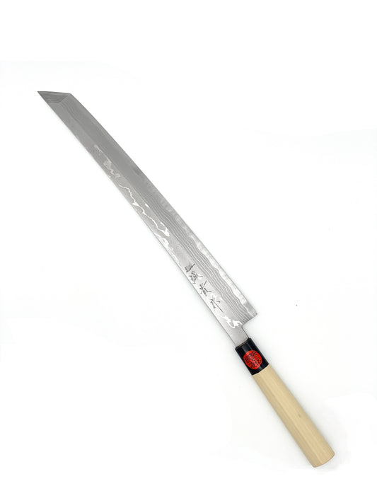 Shigeki Tanaka Aogami #2 Damascus Sakimaru 330mm with Magnolia Handle
