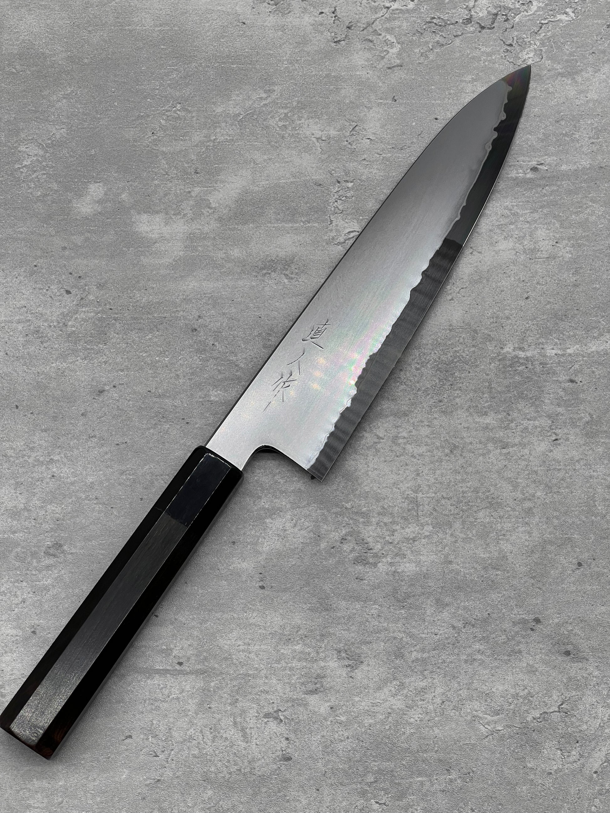 myojin riki seisakusho gyuto 210mm sg2 Japanese knife masaru knives Malaysia ebony buffalo horn chef Japan cook kitchen stainless steel 