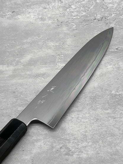 myojin riki seisakusho gyuto 210mm sg2 Japanese knife masaru knives Malaysia ebony buffalo horn chef Japan cook kitchen stainless steel 