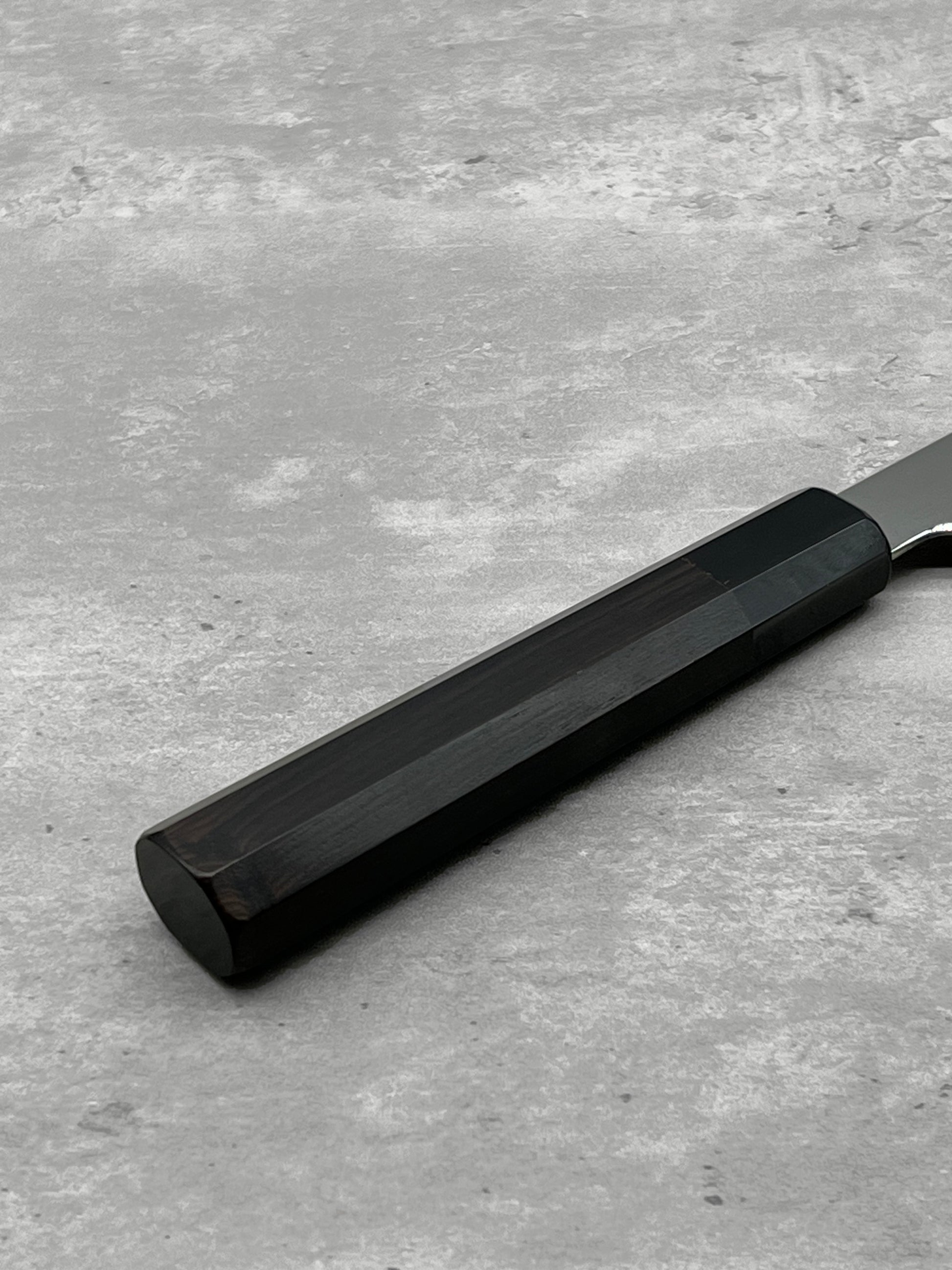 myojin riki seisakusho gyuto 210mm sg2 Japanese knife masaru knives Malaysia ebony buffalo horn chef Japan cook kitchen stainless steel 