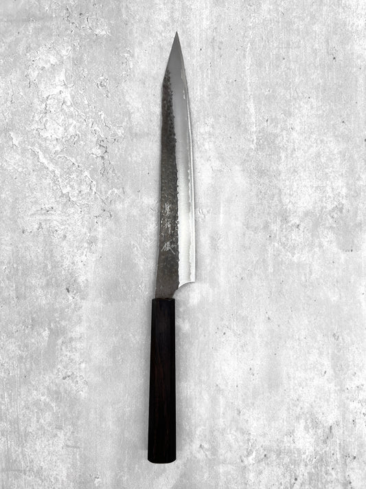 yu kurosaki kokesen ei aogami super sujihiki 240mm masaru knives malaysia ebony carbon steel Japan chef knife kitchen 