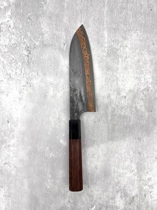 Hatsukokoro santoku 180mm Damascus sld rainbow copper yorokobi japanese masaru knives Malaysia Japan japanese chef