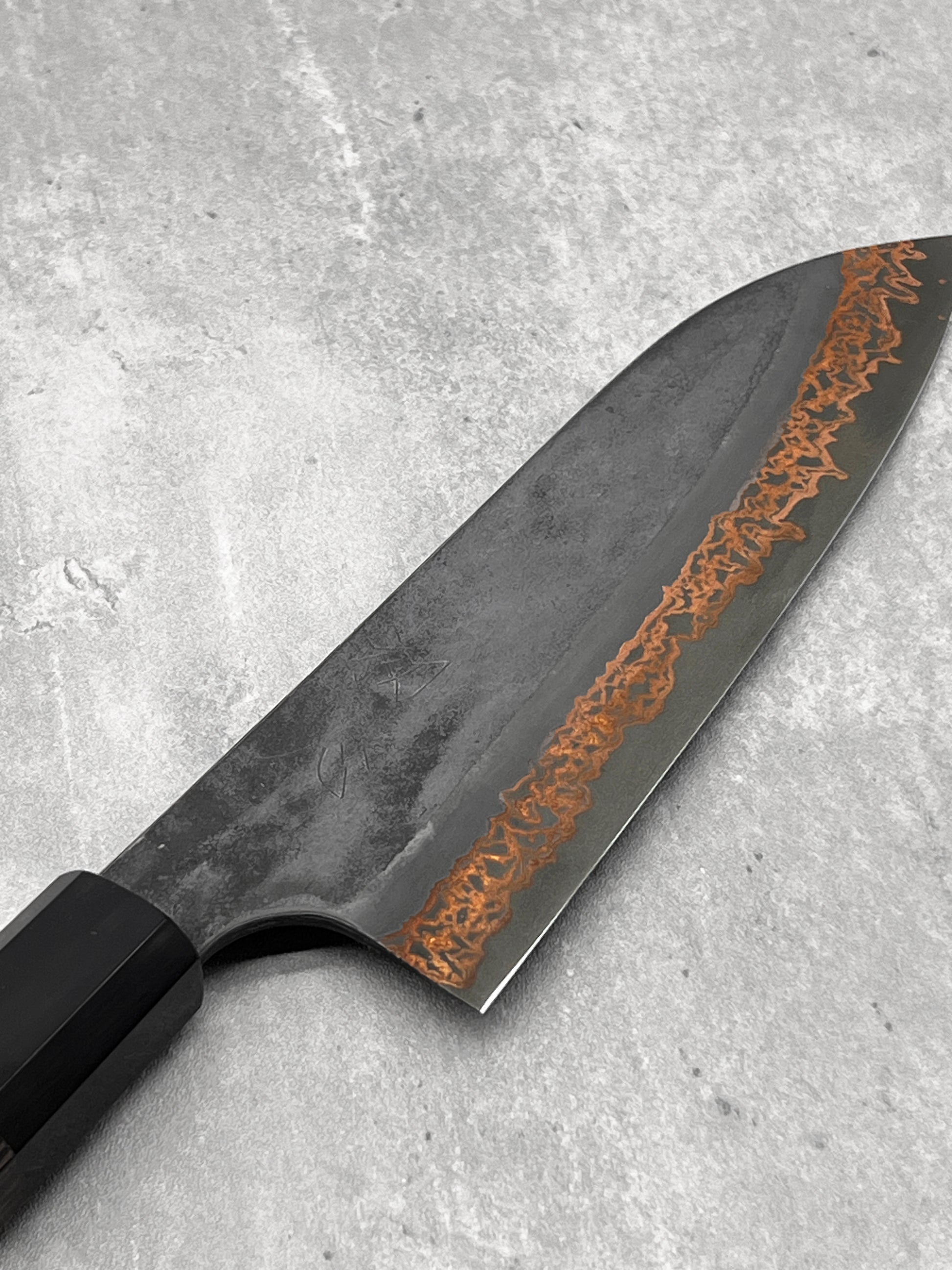 Hatsukokoro santoku 180mm Damascus sld rainbow copper yorokobi japanese masaru knives Malaysia Japan japanese chef