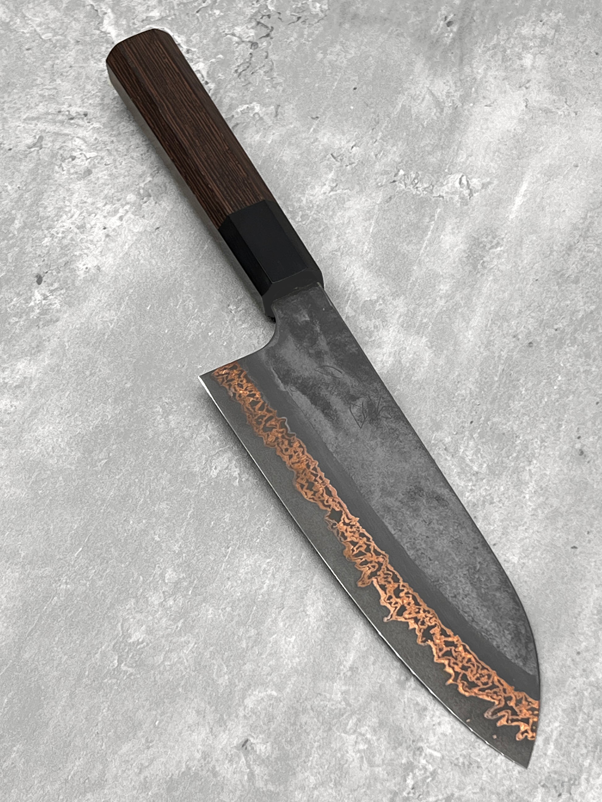 Hatsukokoro santoku 180mm Damascus sld rainbow copper yorokobi japanese masaru knives Malaysia Japan japanese chef