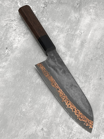 Hatsukokoro santoku 180mm Damascus sld rainbow copper yorokobi japanese masaru knives Malaysia Japan japanese chef