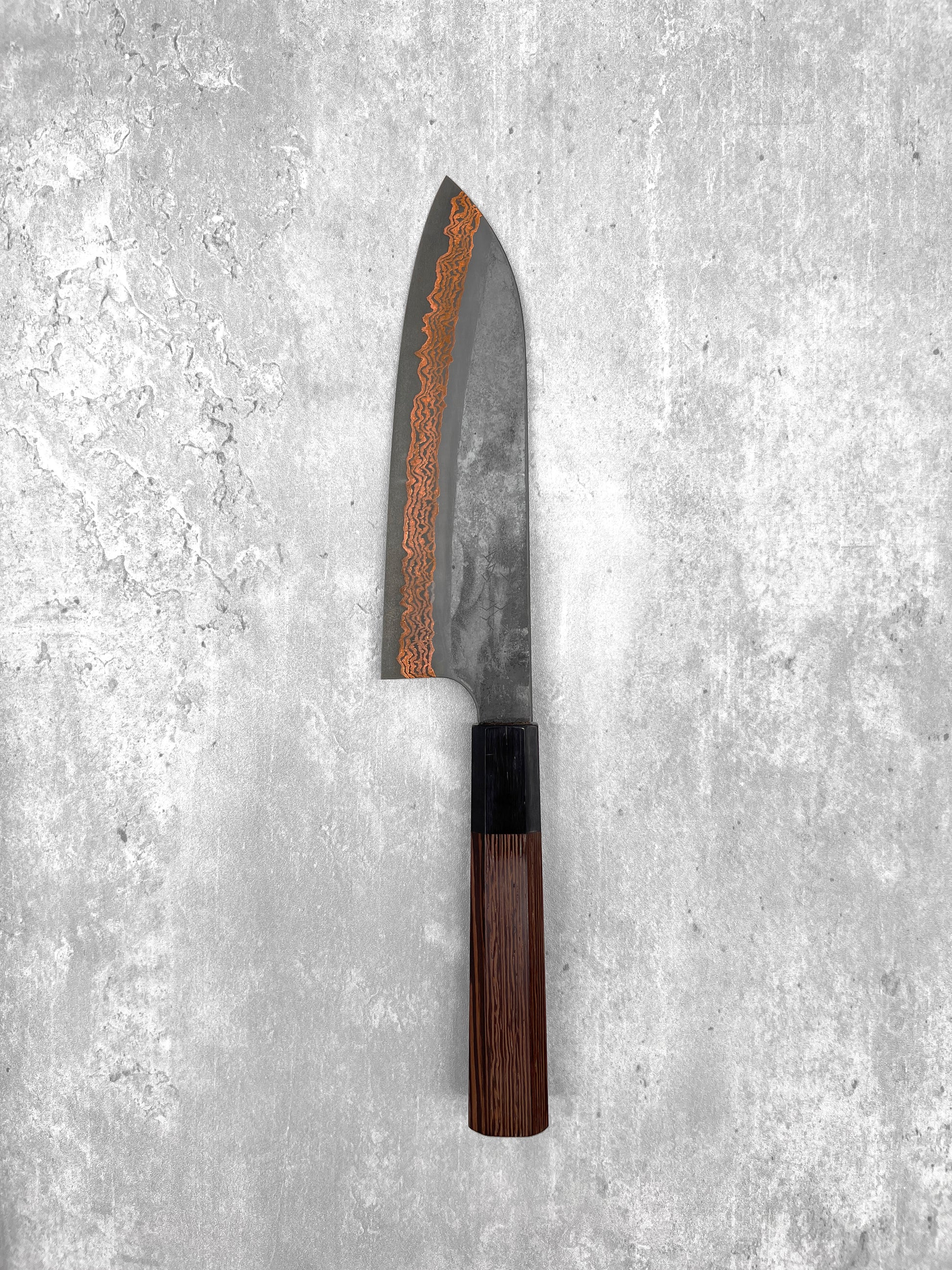 Hatsukokoro santoku 180mm Damascus sld rainbow copper yorokobi japanese masaru knives Malaysia Japan japanese chef