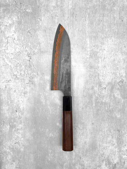 Hatsukokoro santoku 180mm Damascus sld rainbow copper yorokobi japanese masaru knives Malaysia Japan japanese chef