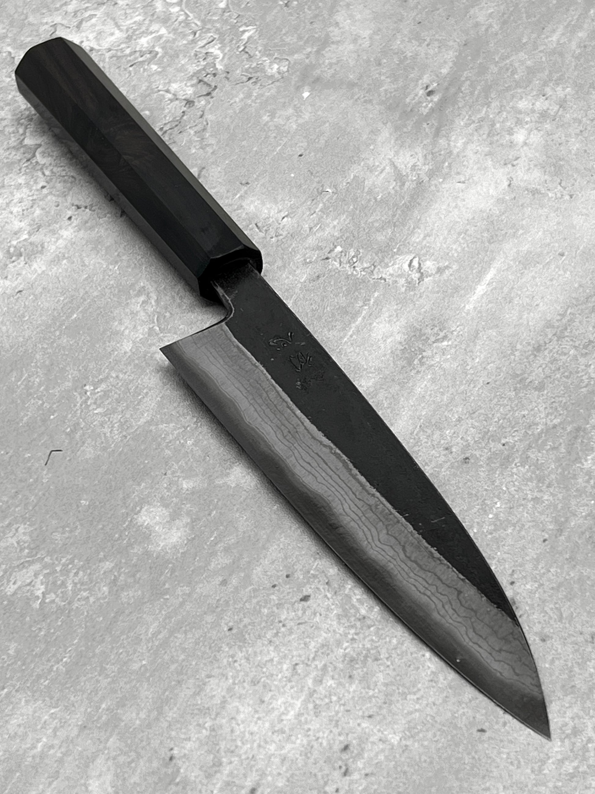 hatsukokoro kumokage damascus aogami 2 petty 150mm ebony masaru knives Malaysia japanese Japan knife chef carbon steel 