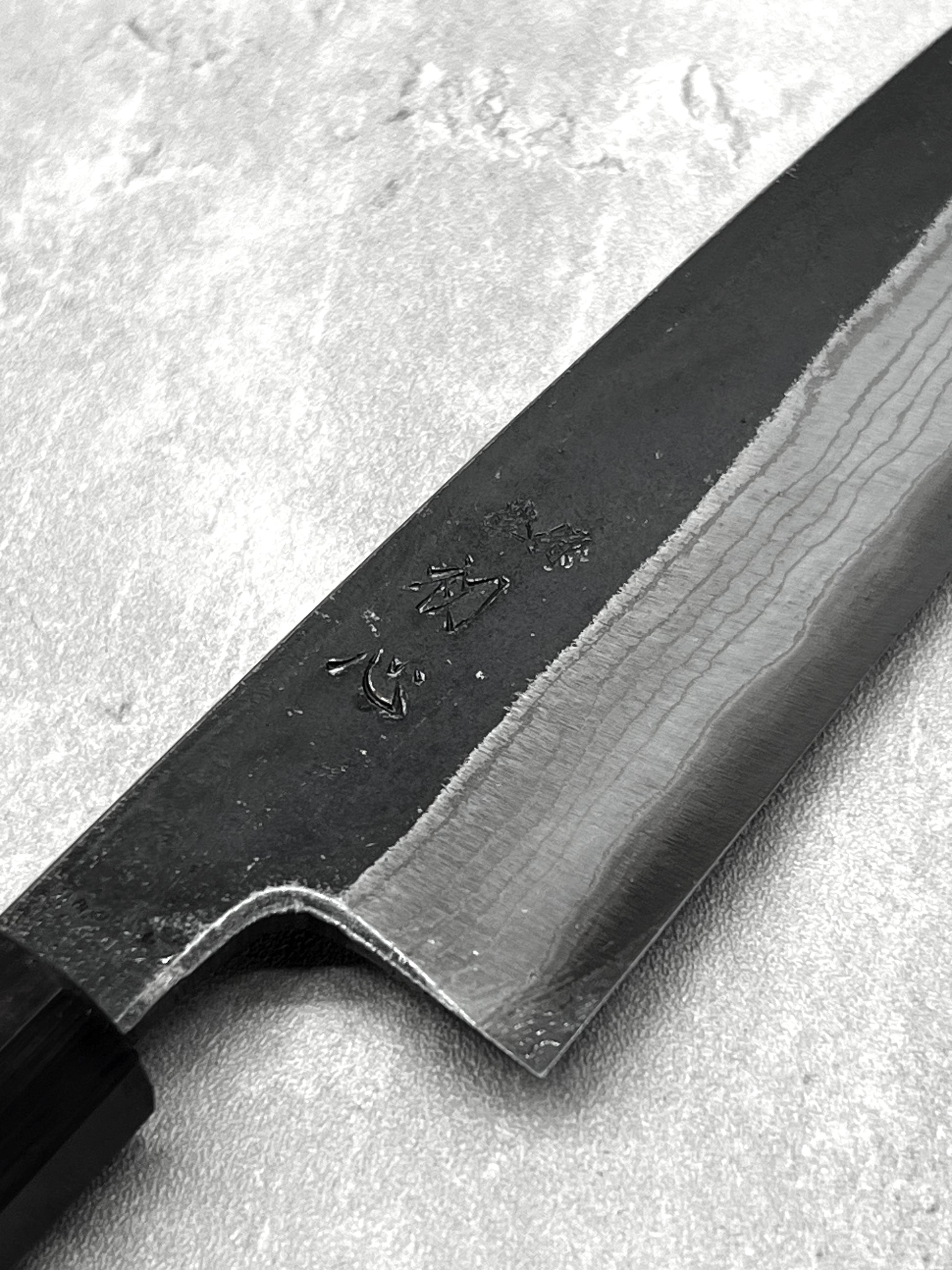 hatsukokoro kumokage damascus aogami 2 petty 150mm ebony masaru knives Malaysia japanese Japan knife chef carbon steel 