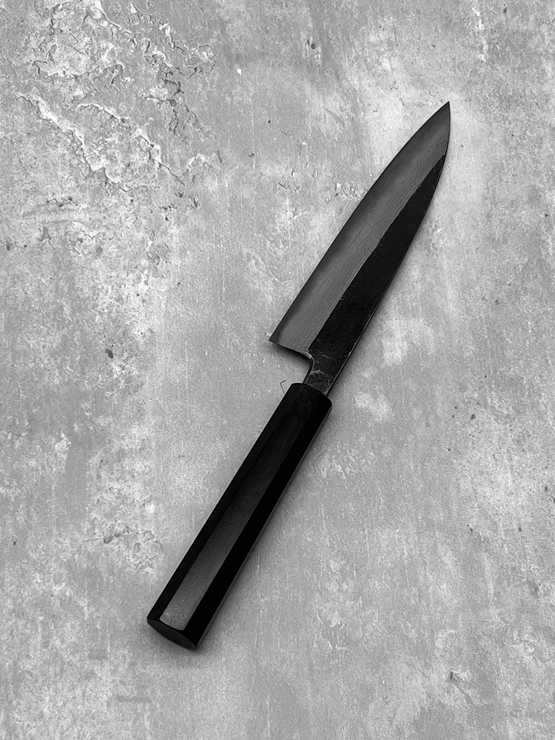 hatsukokoro kumokage damascus aogami 2 petty 150mm ebony masaru knives Malaysia japanese Japan knife chef carbon steel 