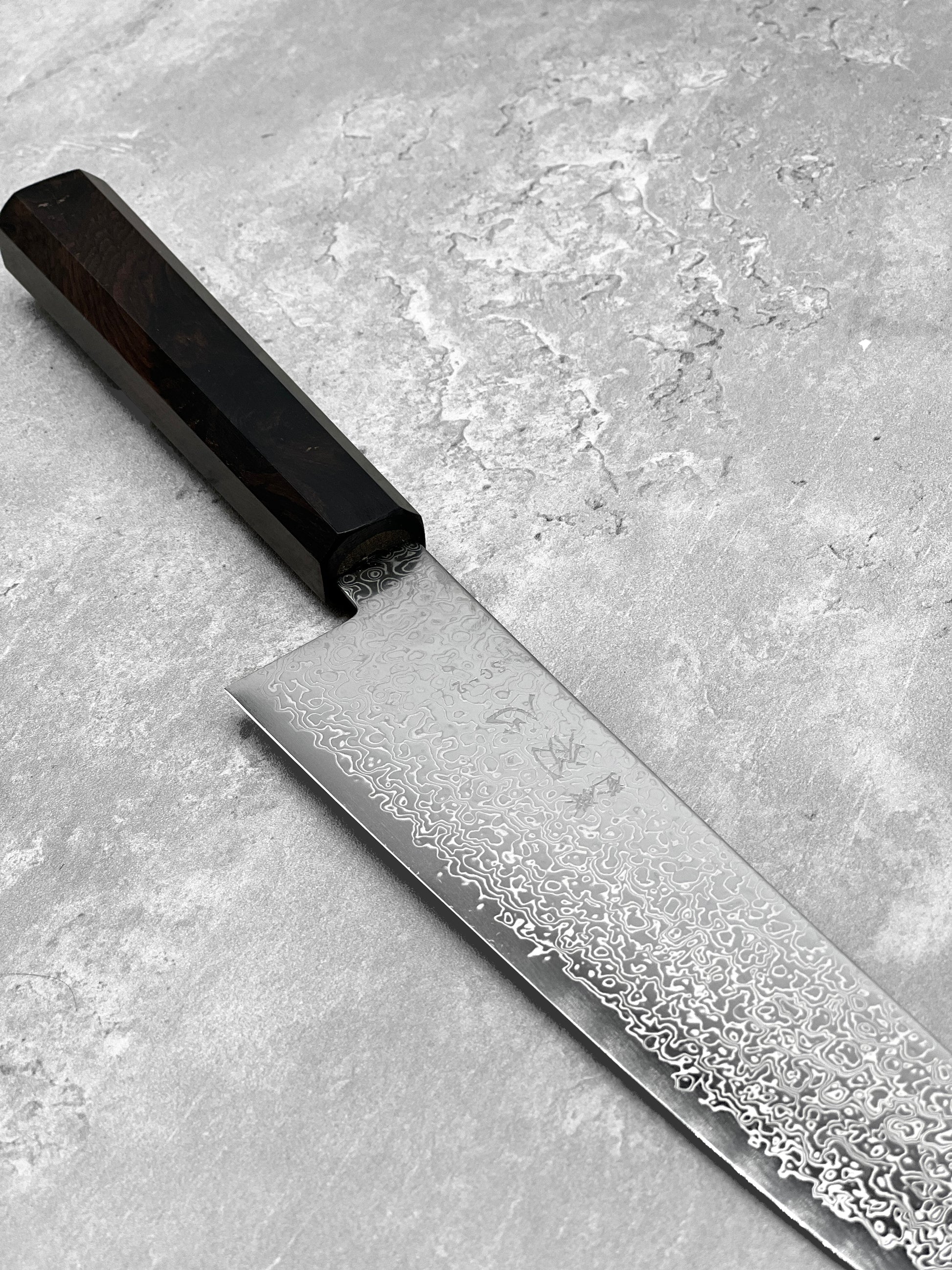 Hatsukokoro Saihyo sg2 210mm gyuto stainless steel ebony Damascus japanese knives Malaysia Japan masaru 