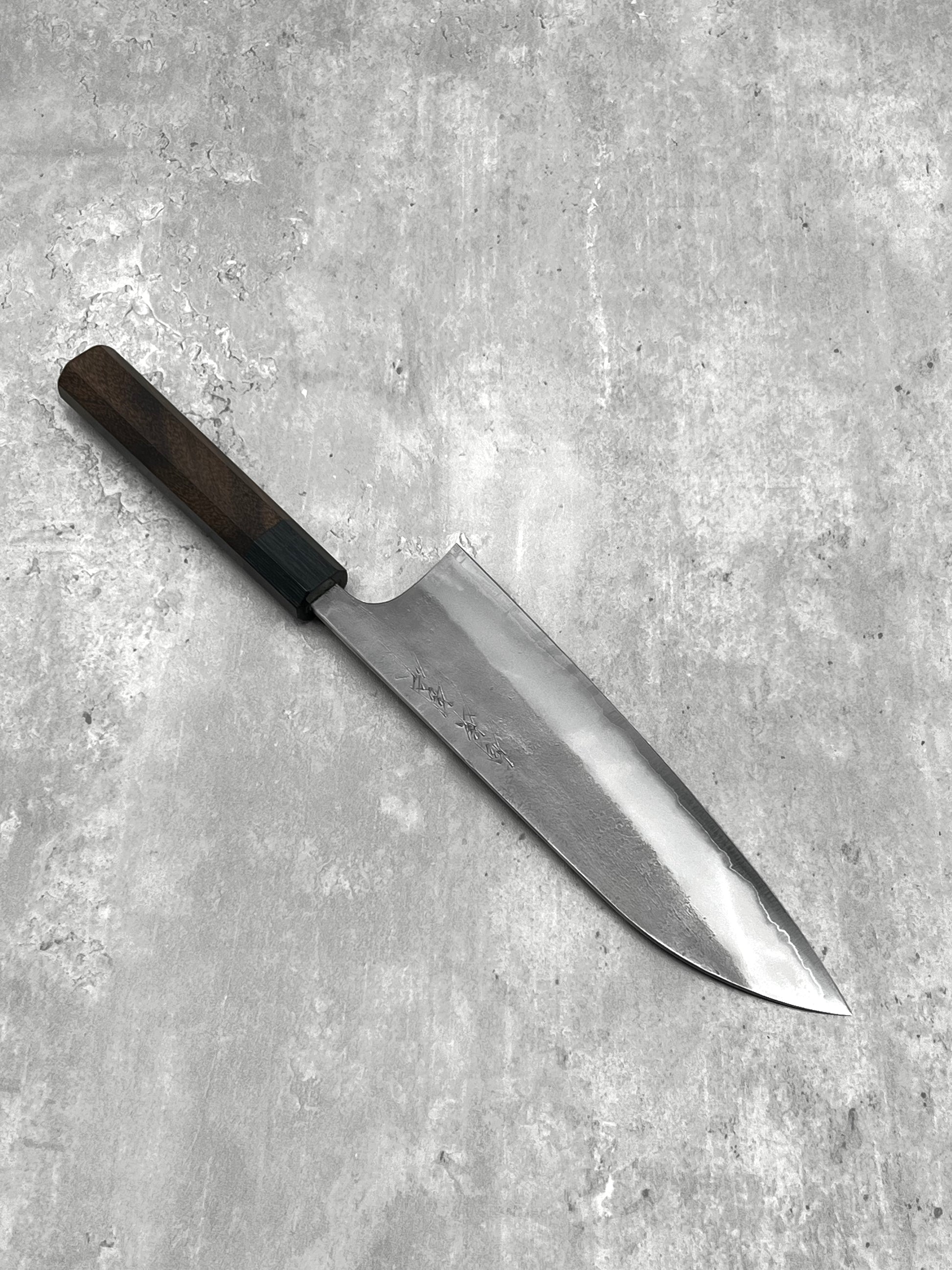Matsubara Katsuto Tanaka japanese knife masaru knives Malaysia 210mm gyuto aogami 2 carbon steel nashiji rosewood Nagasaki chef 