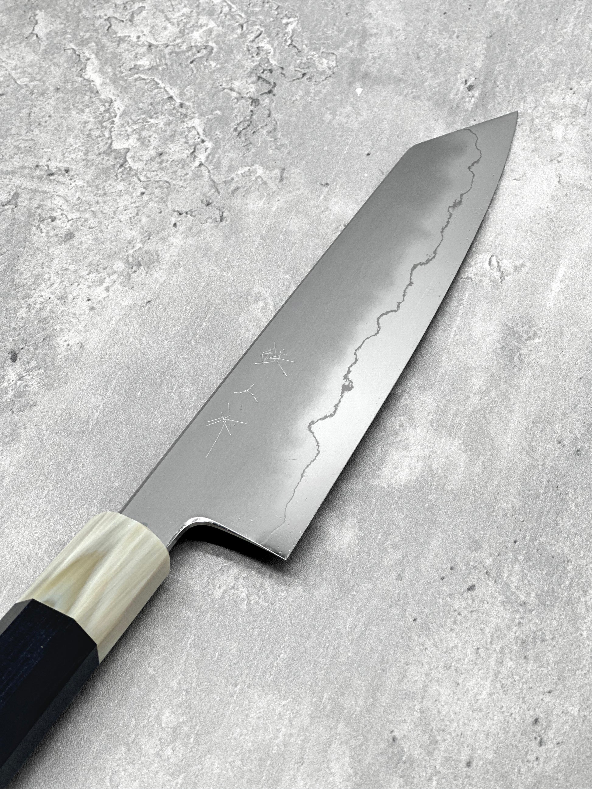 tetsujin myojin toru tamura ebony white horn Ginsan 3 masaru knives Malaysia japanese knives 210m kiritsuke Gyuto 