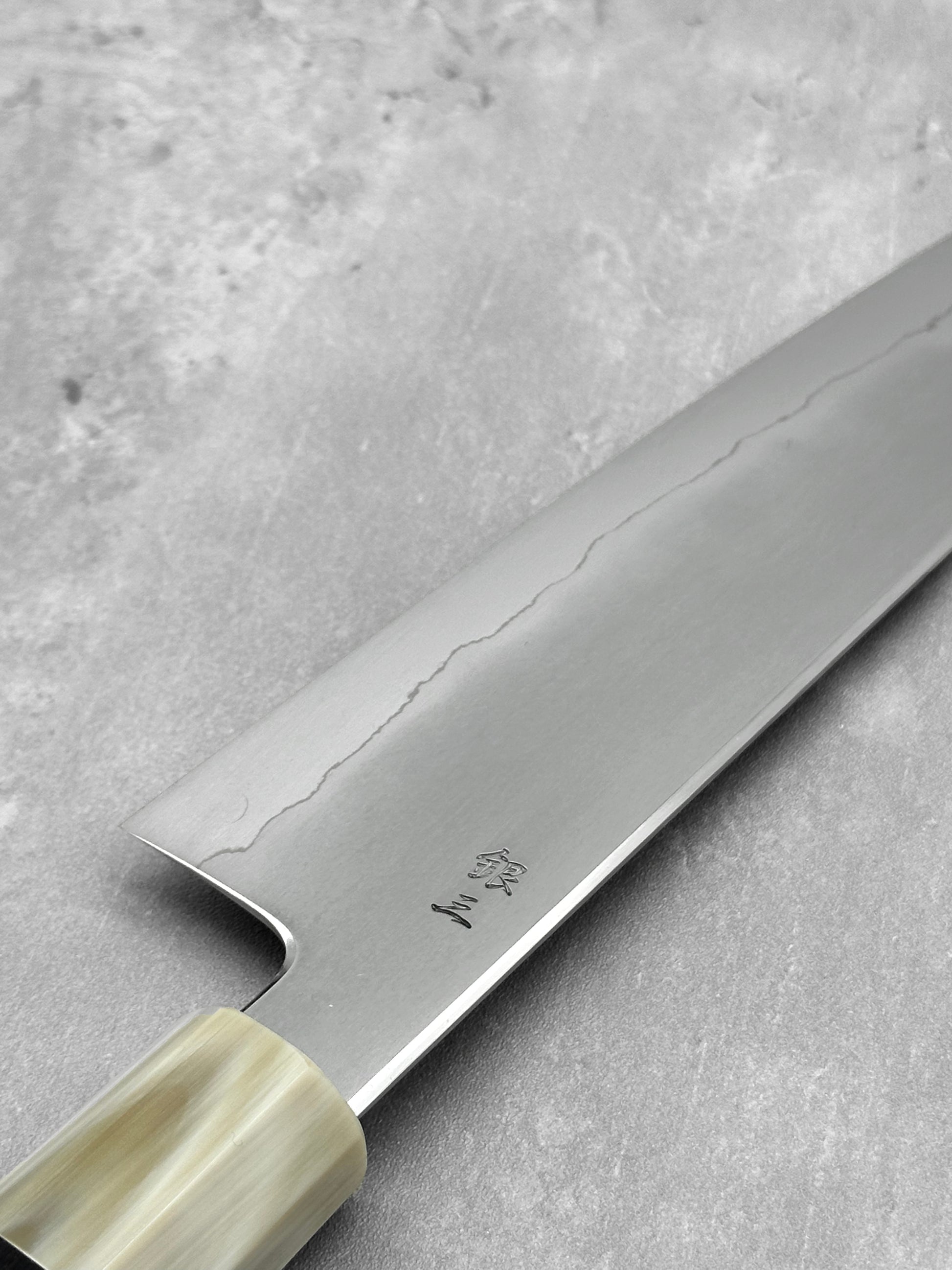 tetsujin myojin toru tamura ebony white horn Ginsan 3 masaru knives Malaysia japanese knives 210m kiritsuke Gyuto 