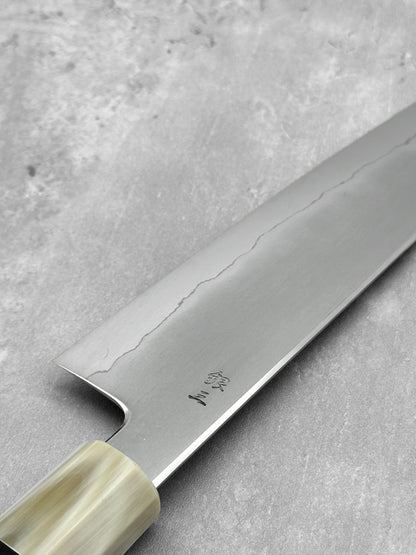 tetsujin myojin toru tamura ebony white horn Ginsan 3 masaru knives Malaysia japanese knives 210m kiritsuke Gyuto 