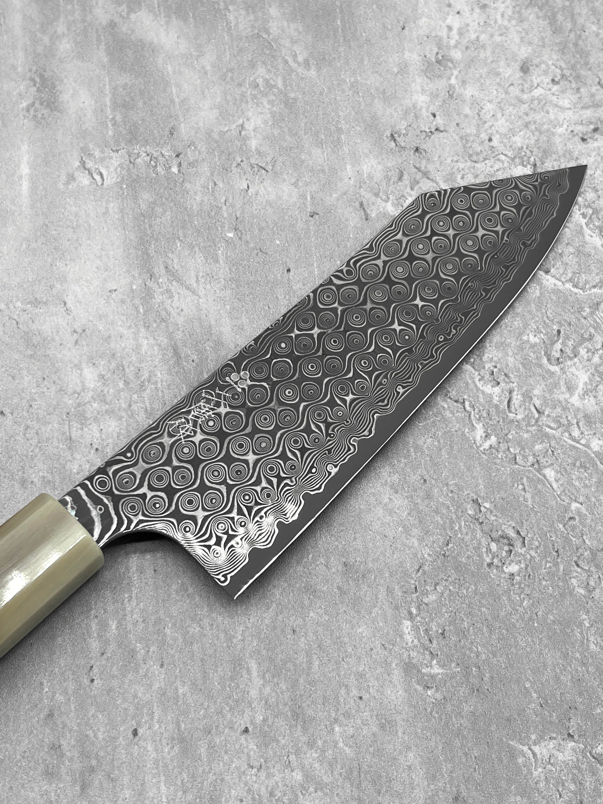 nigara anmon aomori Japan masaru knives Malaysia damascus sg2 white horn 180mm bunka stainless steel chef
