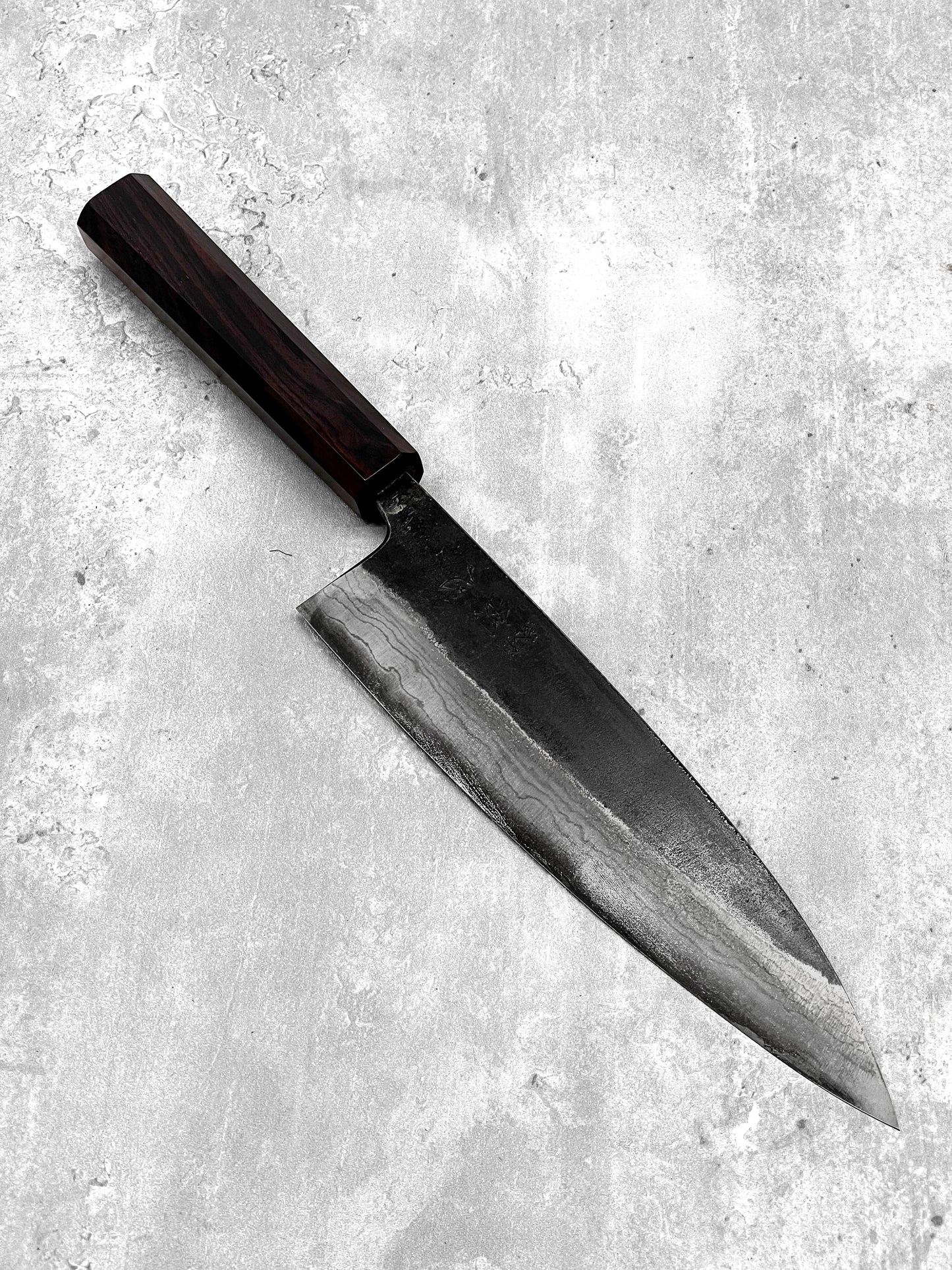 hatsukokoro kumokage 210mm damascus gyuto black kurouchi masaru knives Malaysia japanese knife handmade carbon aogami 2 