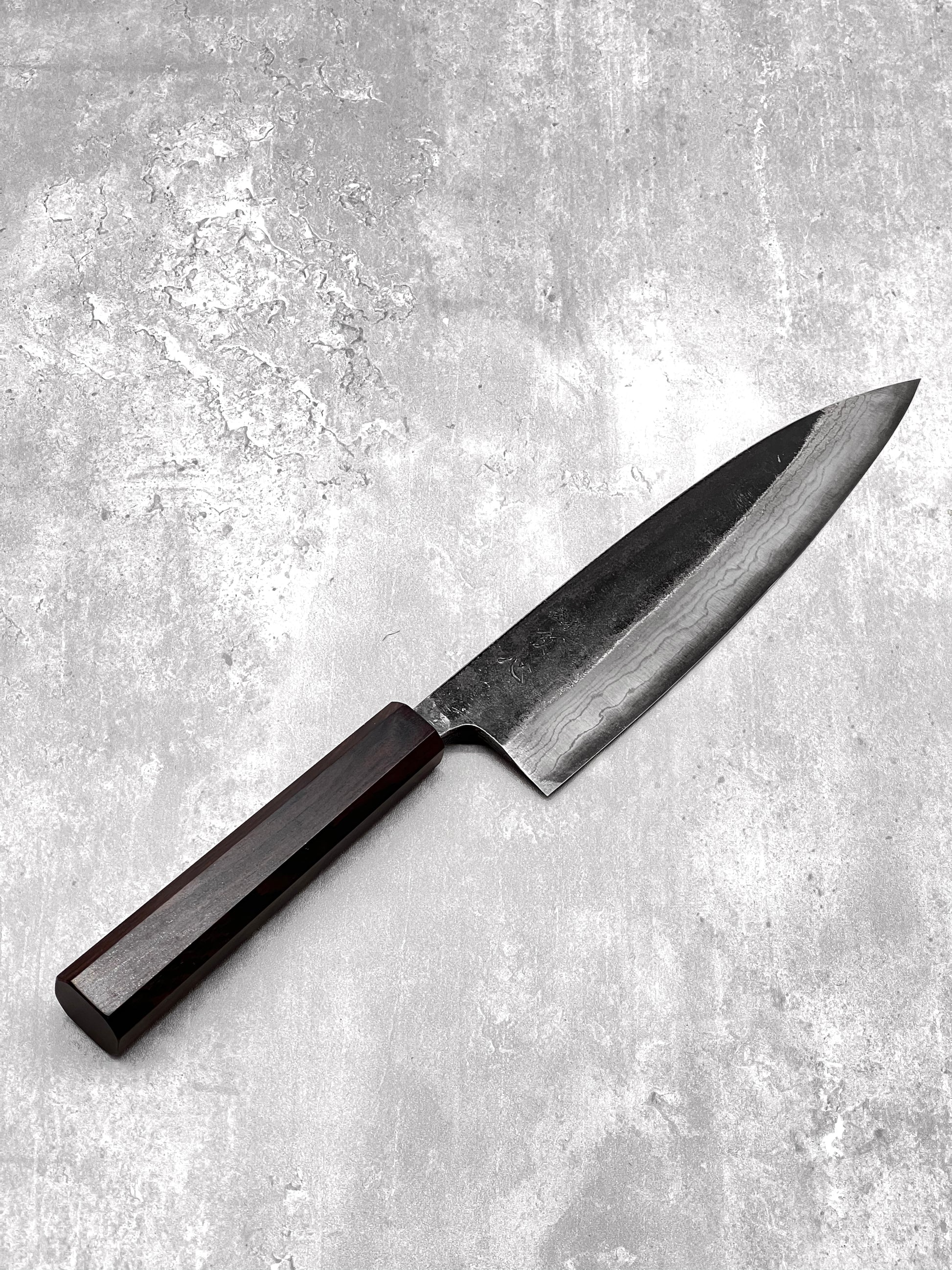 hatsukokoro kumokage 210mm damascus gyuto black kurouchi masaru knives Malaysia japanese knife handmade carbon aogami 2 