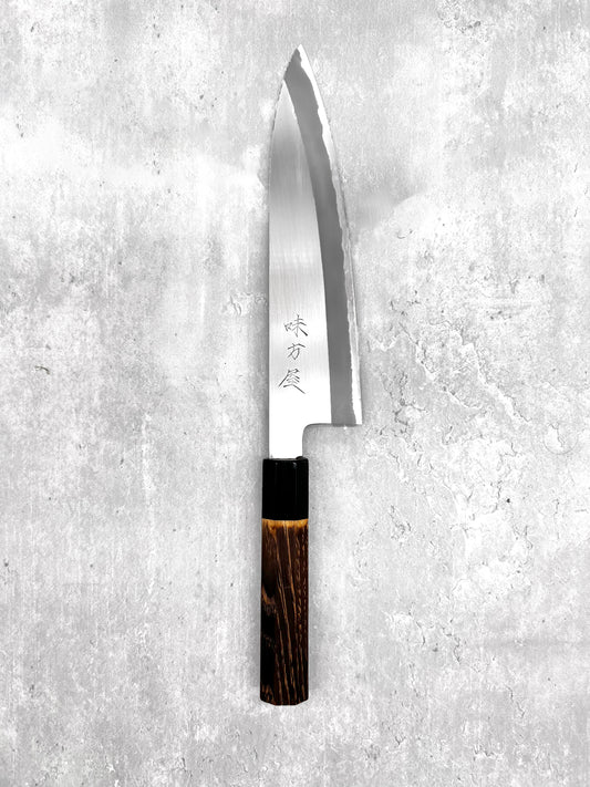 mutsumi hinoura shirogami #2 masaru knives Malaysia white steel gyuto 210mm japanese high carbon knife sanjo 