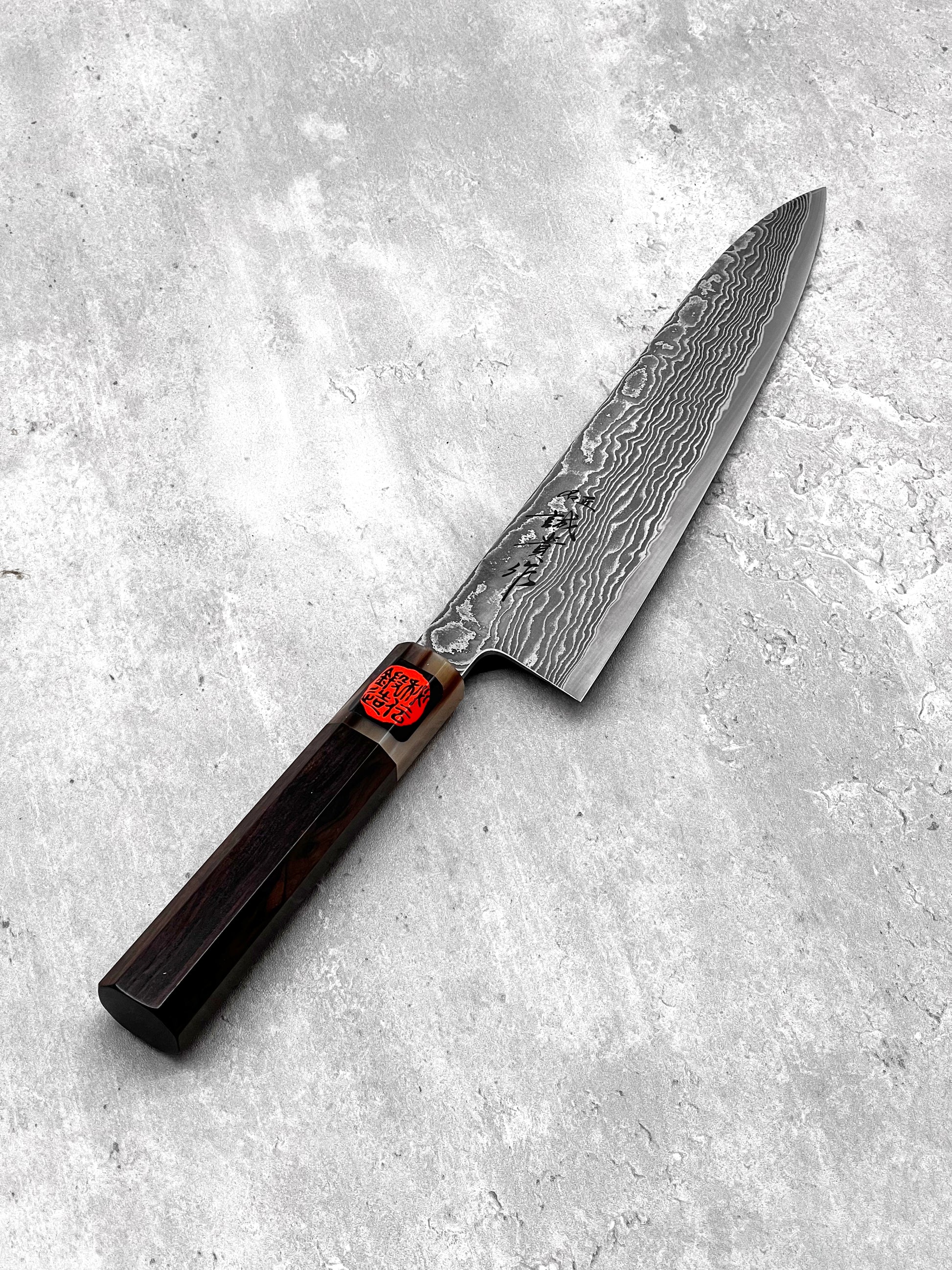 Shigeki Tanaka masaru knives Malaysia sg2 r2 Damascus miki stainless steel buffalo horn kurozome gyuto 210mm