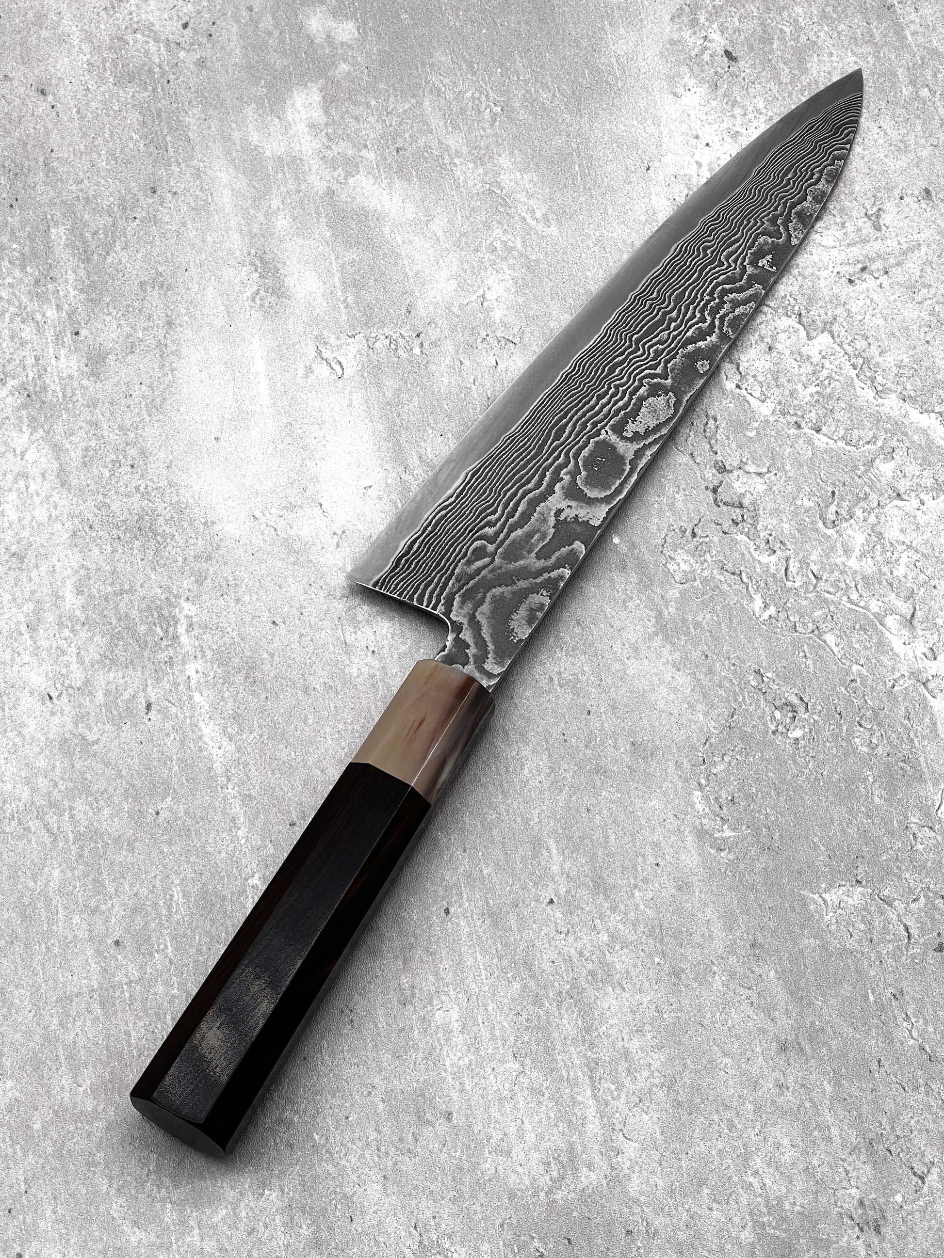 Shigeki Tanaka masaru knives Malaysia sg2 r2 Damascus miki stainless steel buffalo horn kurozome gyuto 210mm