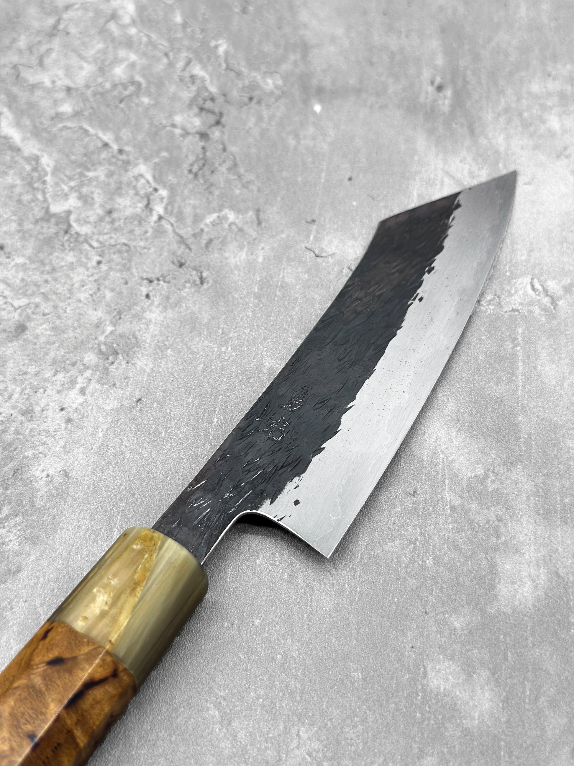 isamitsu masaru knives Malaysia Japan japanese carbon steel shirogami kiritsuke limited edition local burl buffalo horn 135mm chef 