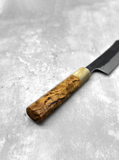 isamitsu masaru knives Malaysia Japan japanese carbon steel shirogami kiritsuke limited edition local burl buffalo horn 135mm chef 