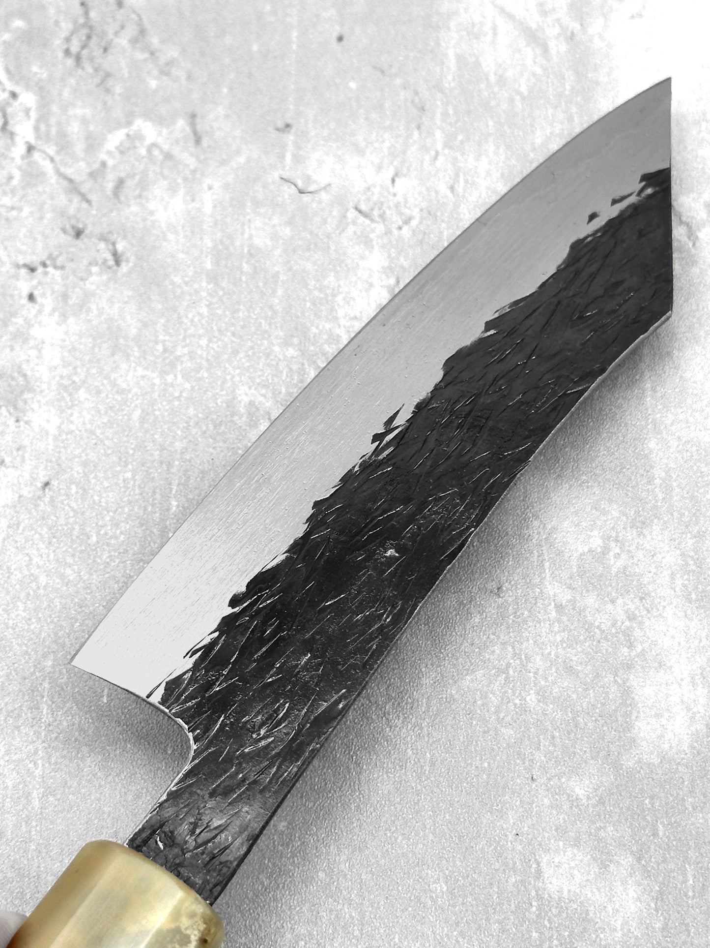 isamitsu masaru knives Malaysia Japan japanese carbon steel shirogami kiritsuke limited edition local burl buffalo horn 135mm chef 