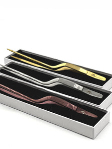 masaru fine tweezer knives Malaysia 17cm 20cm offset gold black silver blue purple black multi copper chef shopee