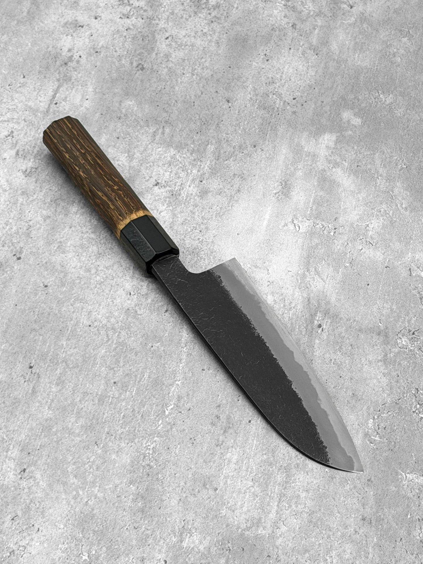 mutsumi hinoura santoku 180mm shirogami 2 nashiji black Japan masaru knives Malaysia kitchen knives multipurpose carbon 