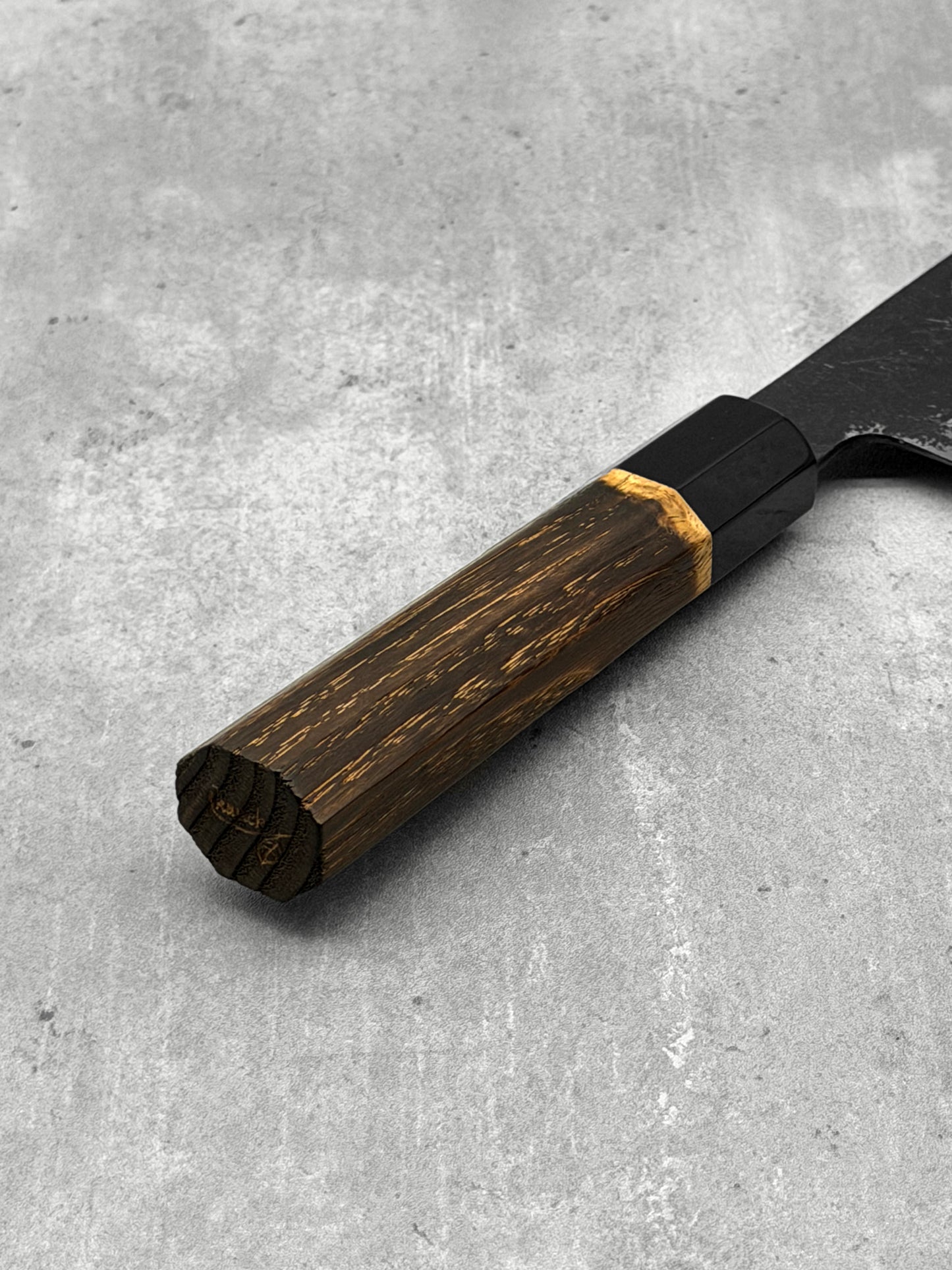 mutsumi hinoura santoku 180mm shirogami 2 nashiji black Japan masaru knives Malaysia kitchen knives multipurpose carbon 