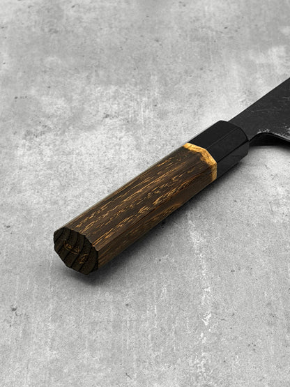 mutsumi hinoura santoku 180mm shirogami 2 nashiji black Japan masaru knives Malaysia kitchen knives multipurpose carbon 
