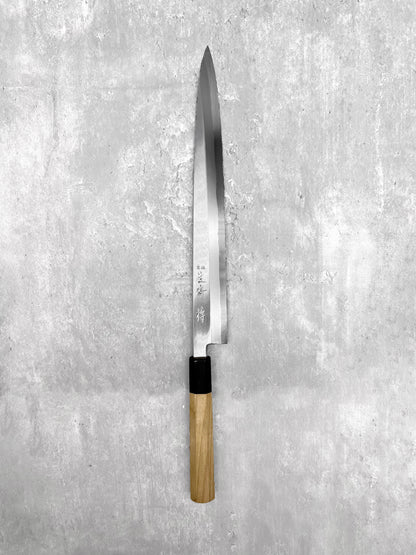 masaru knives Malaysia masaya Shimizu Touroku Sakai yanagiba 300mm carbon steel shirogami #2 sashimi chef japanese knife 