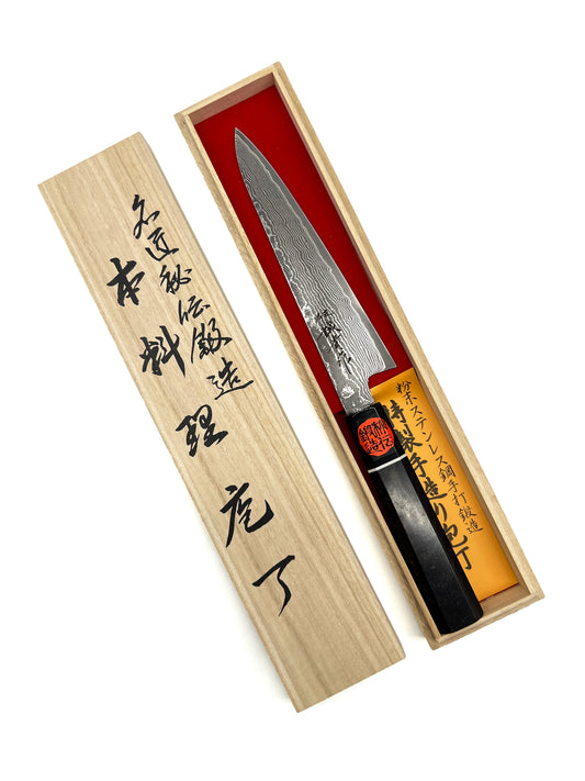 Shigeki Tanaka SG2/R2 33 Layered Damascus 150mm Petty ( Black Series )