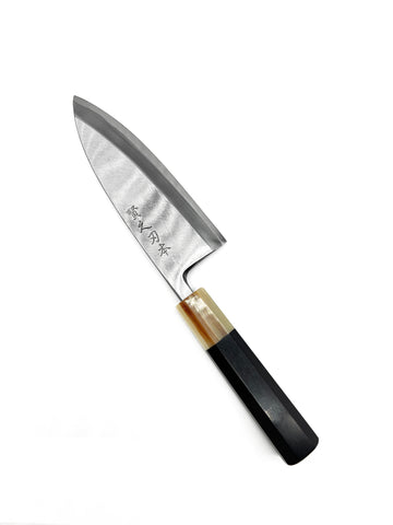Masaru Knives Malaysia Japan deba 150mm Aogami 2 ebony white buffalo horn hand forged carbon steel fish 