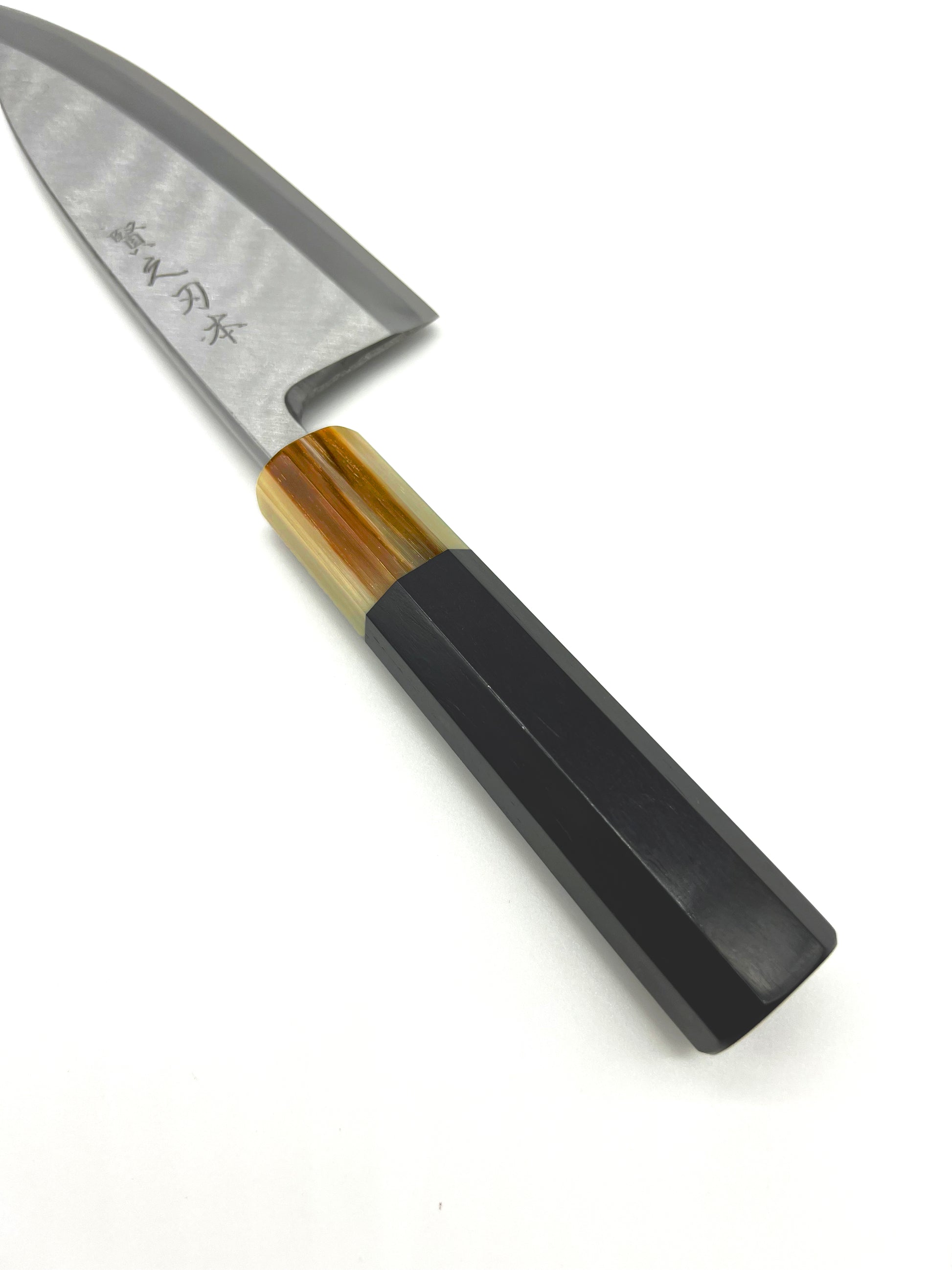Masaru Knives Malaysia Japan deba 150mm Aogami 2 ebony white buffalo horn hand forged carbon steel fish 