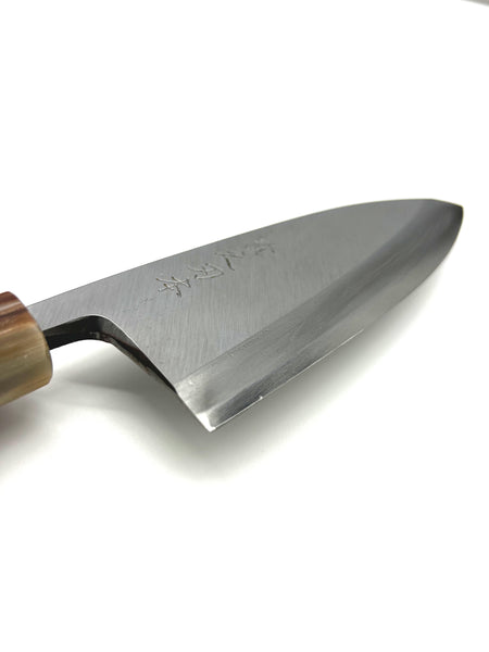 Masaru Knives Malaysia Japan deba 150mm Aogami 2 ebony white buffalo horn hand forged carbon steel fish 