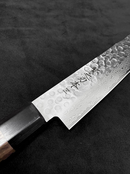 Damascus, 45 layered, 240mm, made in japan, Malaysia, masaru knives, masaru, Japan, wahandle, aus10, sujihiki, slicer