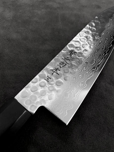 Damascus, 45 layered, 210mm, made in japan, Malaysia, masaru knives, masaru, Japan, wahandle, aus10, santoku