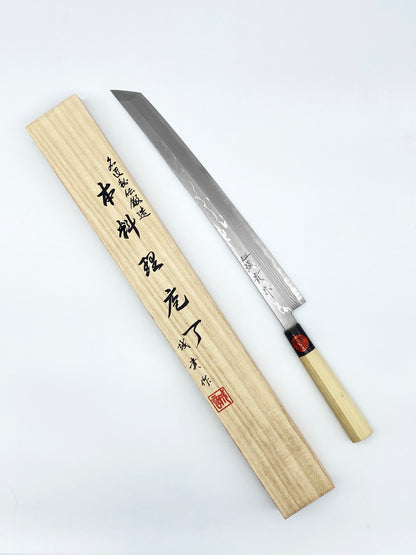 Shigeki Tanaka Aogami #2 Damascus Sakimaru 330mm with Magnolia Handle