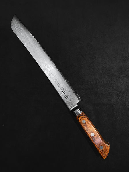 [SAVE 20% ] Tamahagane Kyoto 63 Layered Damascus Bread Knife 230mm